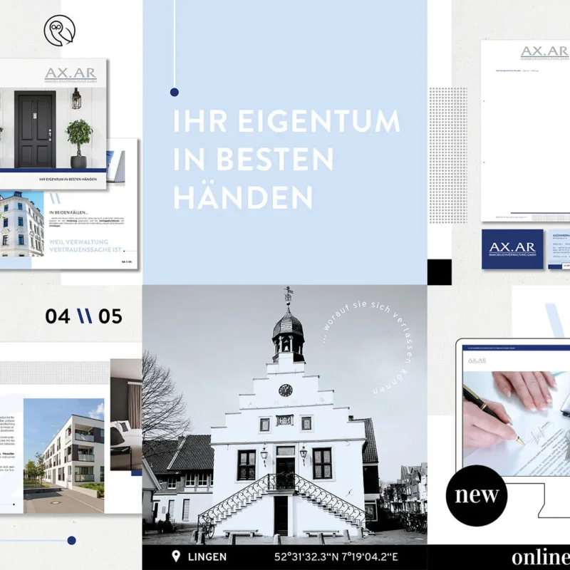 Neues Corporate Design für die AX.AR Immobilienverwaltung GmbH aus Lingen