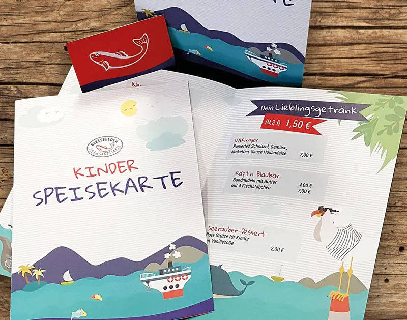 #WeLoveSeafood: Kinder-Speisekarten für die Bielefelder Fischgaststätte