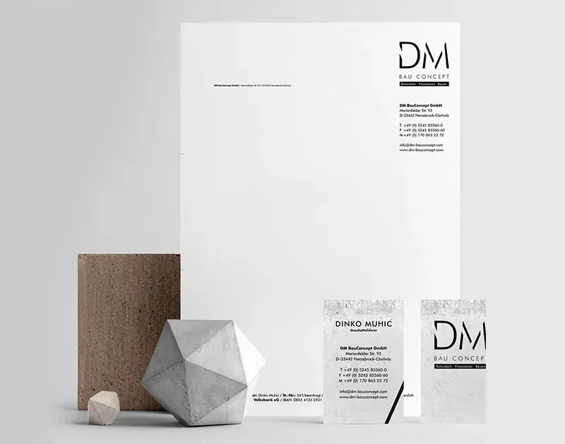 Neue Corporate Identity für DM BauConcept: Entwickeln. Finanzieren. Bauen.